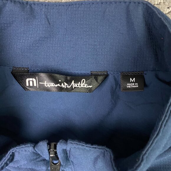 Travis Mathew Interlude Puffer Vest Men's Medium Blue Golf Performance Quilted - Picture 5 of 11